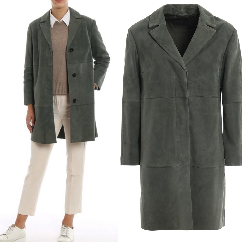 Weekend Max Mara Virtus suede goatskin leather short coat